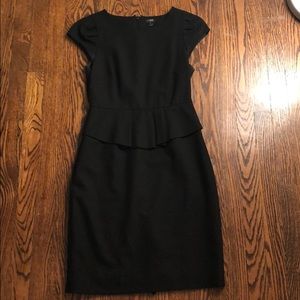 J.Crew black peplum dress